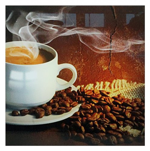 Bild Wandbild Glasbild KAFFEETASSE 30 x 30 cm