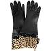 Black and Leopard Print Domestic Diva Style Fun Rubber Gloves