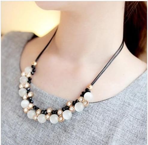Sweet Virginia A Short Section Of Clavicular Necklace Female Fashionable Europe And The United States Eggerated Retro Opal Multilayer Gothic Black Hair Ornaments Necklace