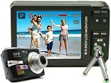 SVP Xthinn-8368 Black 10MP Max 3x Optical Zoom 3 LCD Digital Camera (Tripod Included)