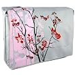 Pink Sparse Floral 15.4 inch Laptop Padded Compartment Shoulder Messenger Bag for K-Cliffs Lifestyle