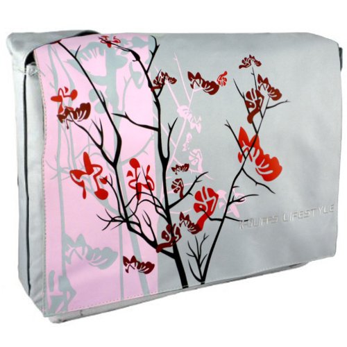 Pink Sparse Tranquility 15.4 inch Laptop Padded Compartment Shoulder Messenger Bag for K-Cliffs Lifestyle