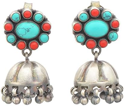 Jewels Of Jaipur Women's Tribal Oxidized Silver Plated Beads Fasion Jewelry Drop Dangle Earrings