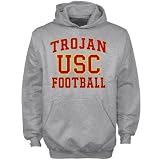 USC Trojans Youth Ash Football Booster Hoody Sweatshirt