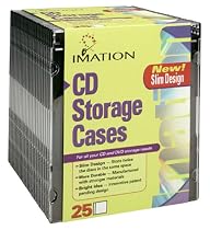 Imation - Slimline Empty Jewel Cases 25Pk - Black