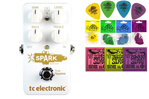 TC Electronics Spark Boost Bundle - 2 Items: Ernie Ball Guitar Strings, 1 Dozen Dunlop Tortex Picks