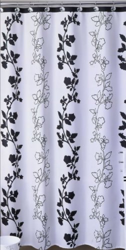 Shadow Vine white and black shower curtain Shadow Vine white and black shower curtain