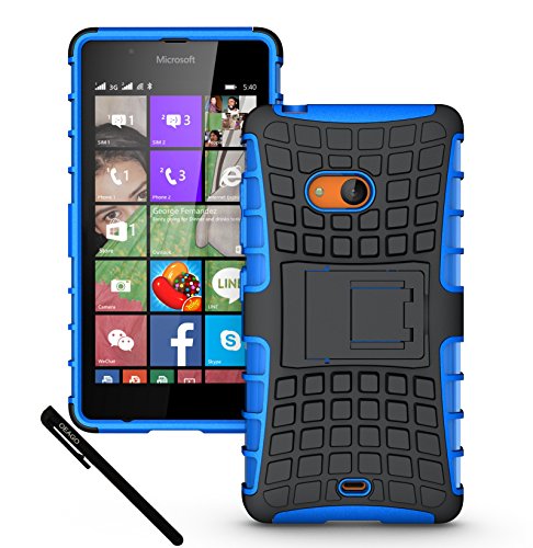 Microsoft Lumia 540 Case Cover Accessories - Tough Rugged Dual Layer Protective Case with Kickstand for Microsoft Lumia 540 - Blue