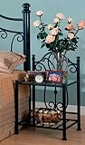 Black Metal Finish Nightstand