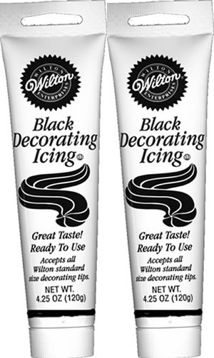 Black Icing Cake Decorations - Two (2) Icing Colors - Black by Wilton - The PartyWorks