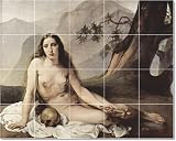 Francesco Hayez Nudes Tile Mural Traditional Home Remodeling | 32x40 using (20) 8x8 tiles