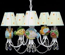Children's Fish Chandelier with Shades