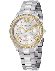 Stuhrling Original Womens 391LS.04 Symphony Regent Majestic Sterling Eccles Quartz Swarovski Crystal Gold Tone Bezel Watch