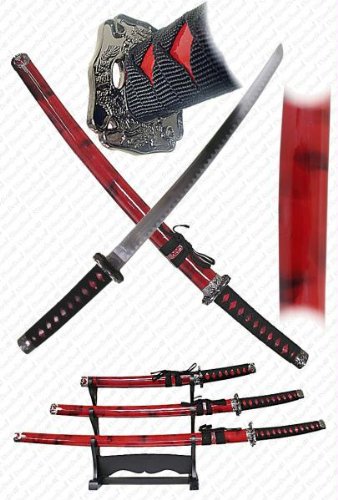 Trademark Marble Red Katana Super Set