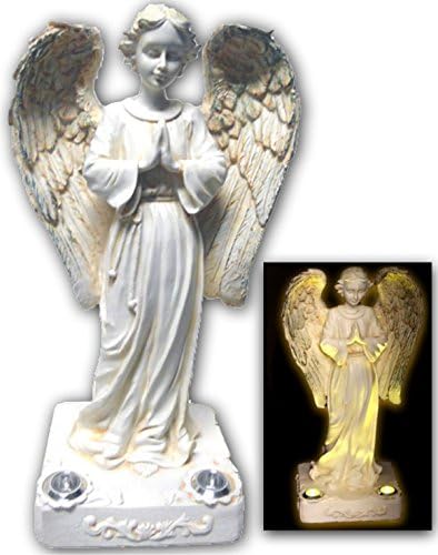 Azost Praying Angel with 2 Yellow LED Solar Angel Lights