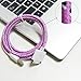Boxeroo Bundle of 5 Extra long(6 feet/2m) Nylon Braided Tangle-Free USB Data Cable Sync Cord for iPhone 4S 4 3GS 3G iPod Touch 1 2 3 iPad 1 2 3 (Black/White/Pink/Purple/Hot Pink)
