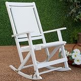 Coral Coast Willow Bay Folding Resin Wicker Rocking Chair - White