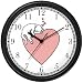Cat Sleeping - Pink Heart - Cat Wall Clock by WatchBuddy Timepieces (Hunter Green Frame)
