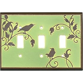 SONGBIRDS Green Switchplates Outlet Covers, Rocker, GFCI