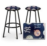 2 New York Yankees Baseball MLB Themed Specialty / Custom Black Swivel Barstools