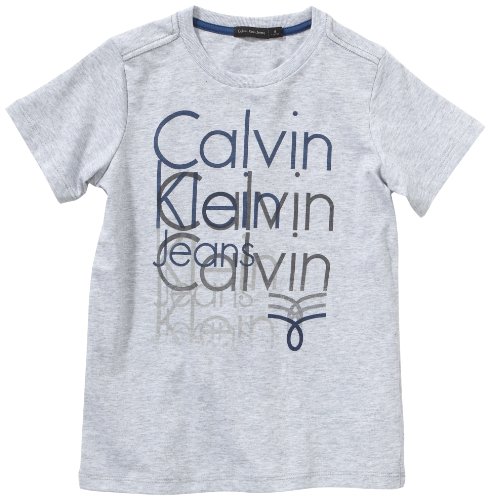 Calvin Klein Jeans Jungen T-Shirt CBP236 JJVK6, Gr. 128 (8 Jahre), Grau (M92) Preisvergleich
