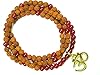 Spiritual Om Pendent Pink Jade Rudraksha Prayer Beads Yoga Japa Mala 108+1