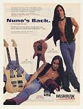 1995 Nuno Bettencourt Washburn N8 Double Neck N4 Signature Guitars Print Ad (45785)