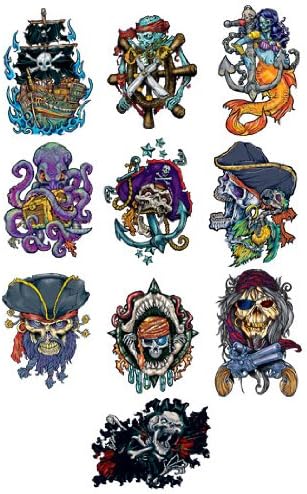 Pirate Tattoos - Set of 10 Larger Tats