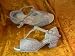 girls childrens ballroom dance shoes size 12 cuban heel silver glitter claire