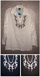 Mens Long Sleeve Lightweight Embroidered Gauze Shirt