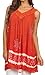Sakkas Ruth Sequin Embroidered Batik Relaxed Fit Sleeveless V-Neck Top