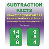 subtraction facts practice worksheets arithmetic workbook with answers reproducible timed math drills subtracting
