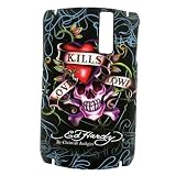 Love Kills Slowly Ed Hardy Snap on Hard Skin Faceplate Cover Case for Blackberry Curve 8300 8310 8320 8330 + Premium Lcd Screen Guard in Original Box