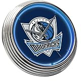 Dallas Mavericks Dark Blue Neon Clock