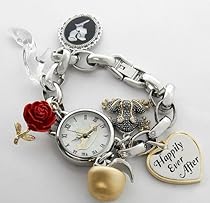 Big Sale Brand New PN2010 Happily Ever After Princesses Silver Charms Bracelet Quartz Women's Watch IGN