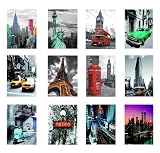 Produkt-Bild: 12 St&uuml;ck 3 dimensionale Postkarte 3D New York Paris London Havanna