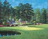 Bernard Willington - The 11TH At Augusta - White Dogwood, Size: 16 x 20 Canvas Finish