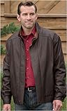 Men's Double Collar Leather Bomber Jacket