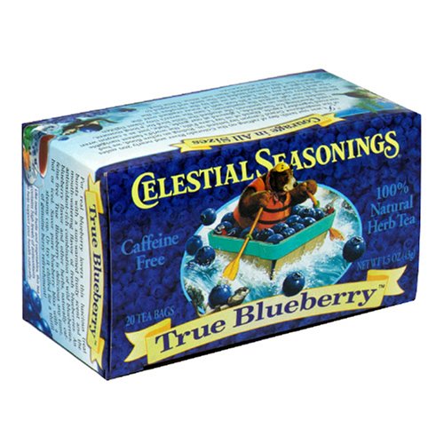 Celestial Seasonings Herb Tea, True Blueberry, Tea Bags, 20-Count Boxes (Pack of 6) by Celestial Seasonings