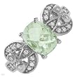 Fpj Attractive Brand New Ring With 1.60Ctw Precious Stones - Genuine Diamonds And Amethyst In White Gold Size 7