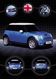 Bmw Mini Cooper S Hot Blue Car Art Poster Print - 24
