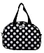 kora K1-063 Insulated Fashion Lunch Tote, Black with White Dots