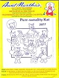 Purr-sonality Kat Aunt Martha's Hot Iron Cross Stitch Embroidery Transfer