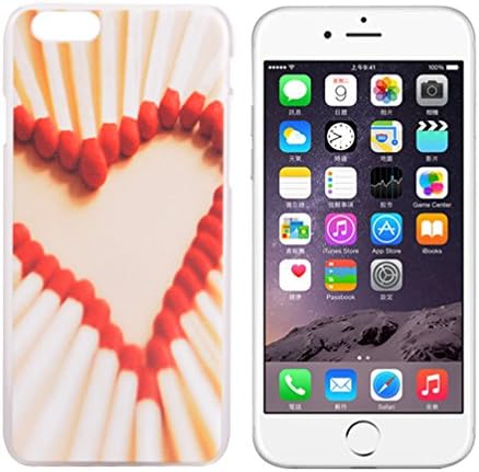 Red Heart Painted Design frosted PU hard shell case cover Hard Case Cover for Apple iPhone 6 4.7