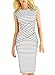 OLUOLIN Women's Summer Striped Sleeveless Wear to Work Casual Party Pencil Dress