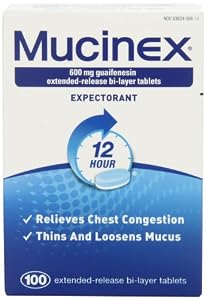 Mucinex 12-Hour Chest Congestion Expectorant Tablets, 100 Count