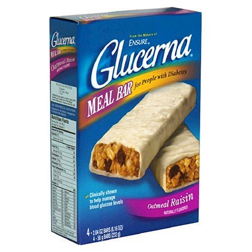 Glucerna Meal Bar for People with Diabetes, Oatmeal Raisin, Six- 4 Packs of 2.04 Ounce... by Glucerna