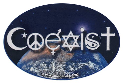 Coexist Oval Translucent Window Sticker