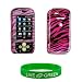 Plum Zebra Design Snap On Hard Case for LG Neon GT365 Phone, AT&T