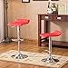Roundhill Furniture Contemporary Chrome Air Lift Adjustable Swivel Stools with Red Seat, Set of 2